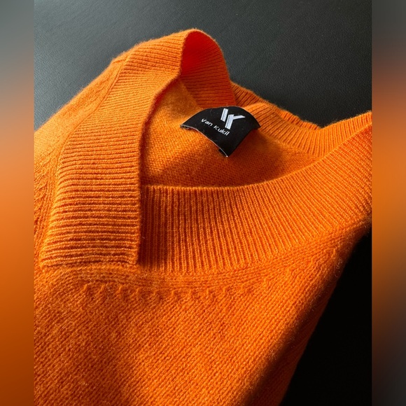 Van Kukil Kashmir cashmere size small orange women’s sweater. - Picture 5 of 11